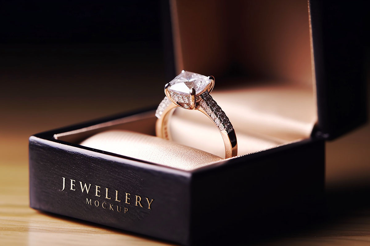 高級ジュエリーボックスとエンゲージリング